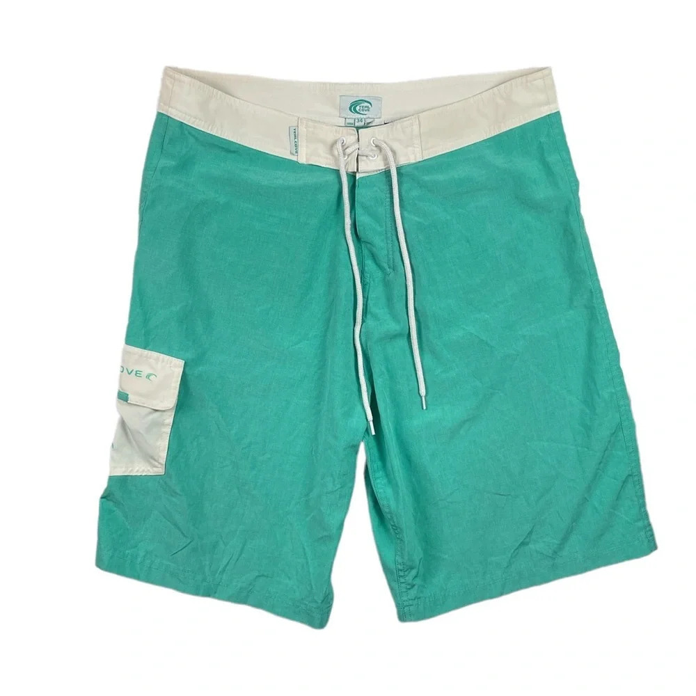 SH100 Mens Teal Cove Athletic Stretch Beach Board Shorts 34
